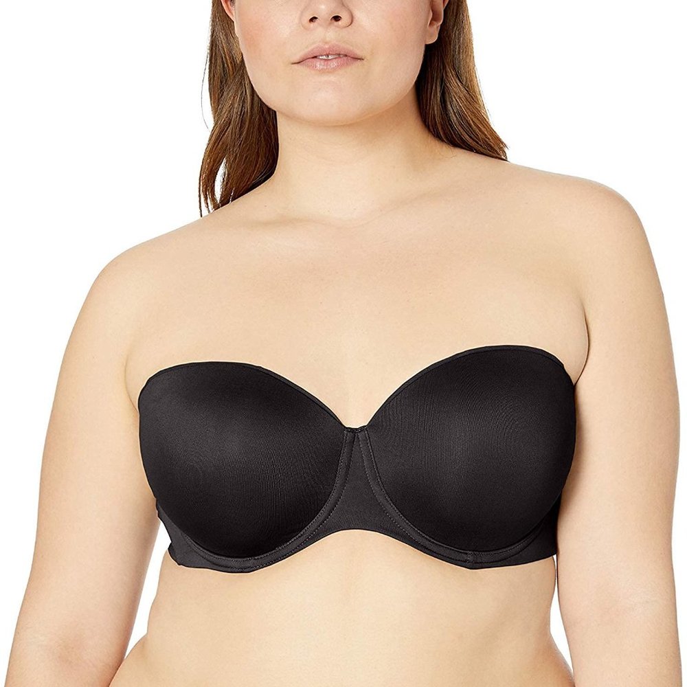 Warner's Women's Elements Fo Bliss Underwire Contour Strapless Bra, Rich Black,‎